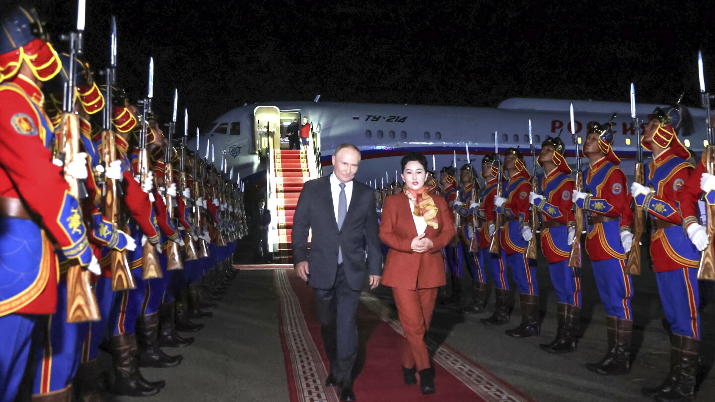 Russian leader Putin visits Mongolia, defying an international warrant for his arrest