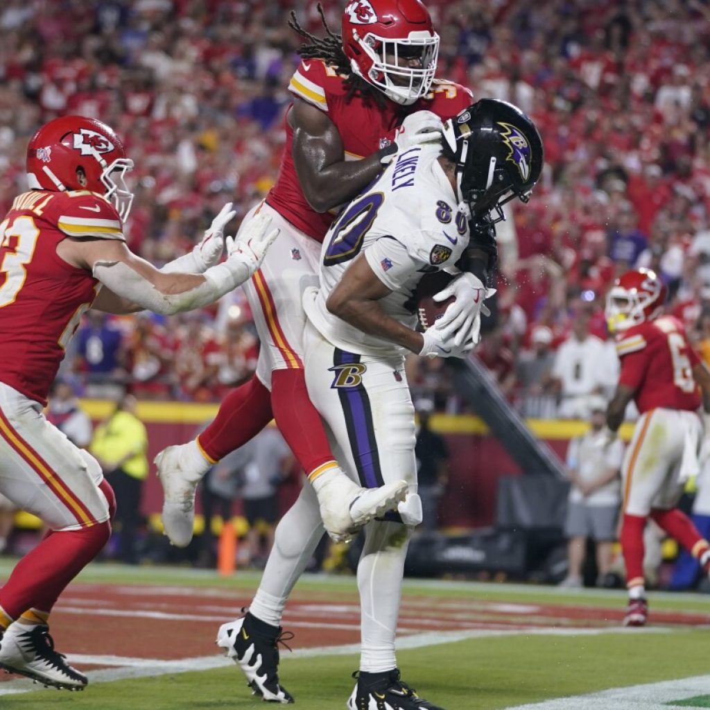 Chiefs hold off Ravens 27-20 when review overturns TD on final play of NFL’s season opener