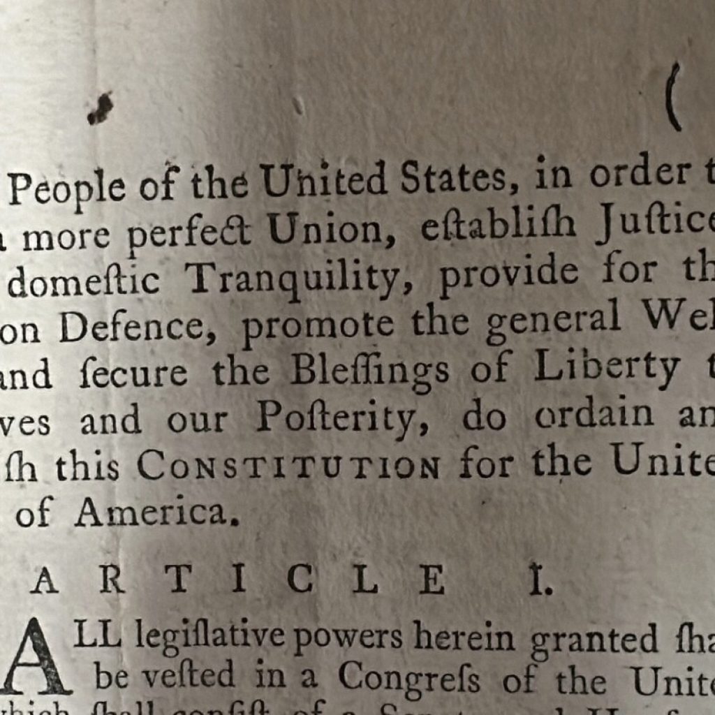 A rare 1787 copy of the US Constitution is up for auction and it could be worth millions