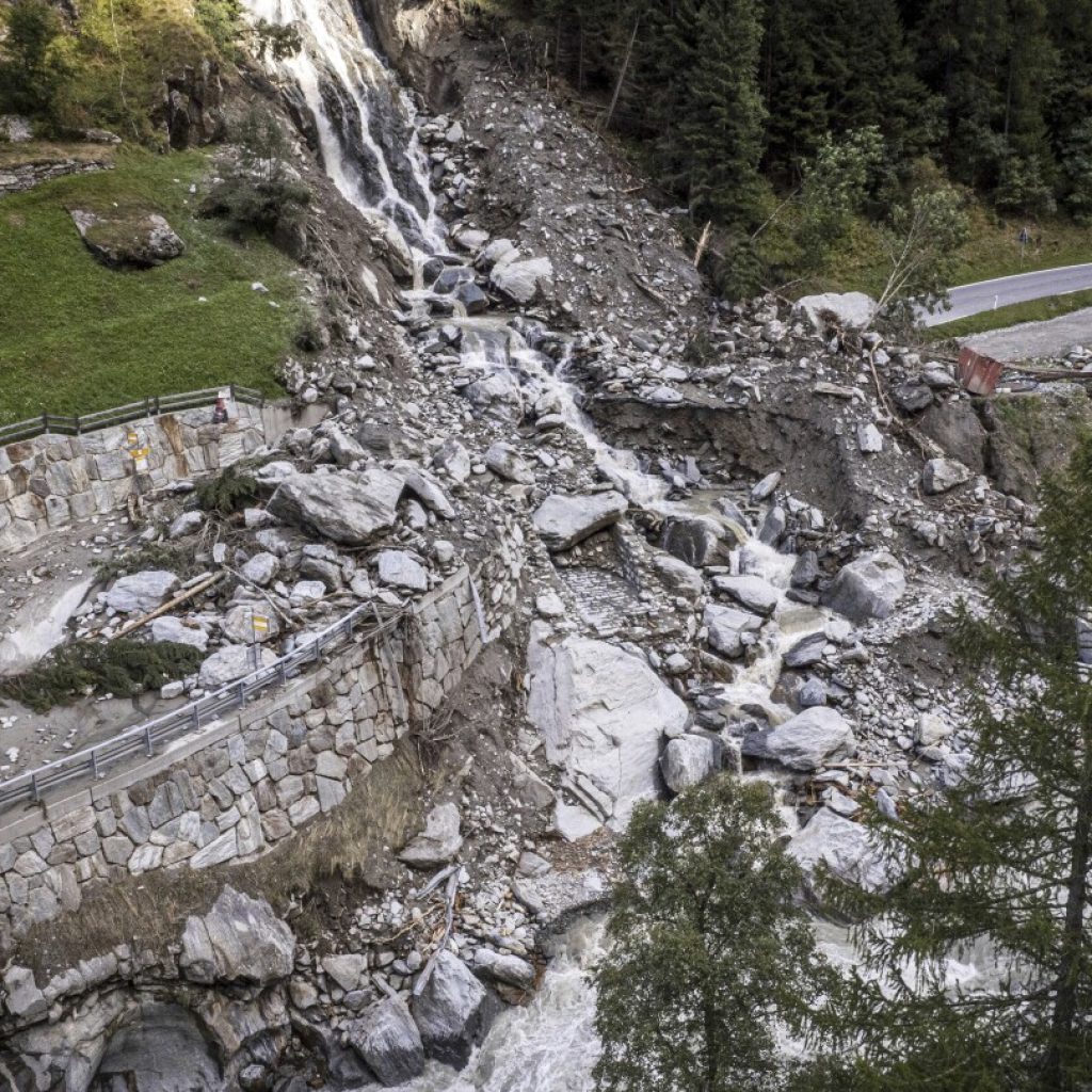 Tourists helicoptered down from Swiss mountain resort after mudslide cuts off road access