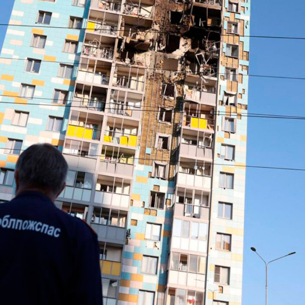 Resident of Russian town hit by Ukrainian drone attack recalls explosions through the night | AP News