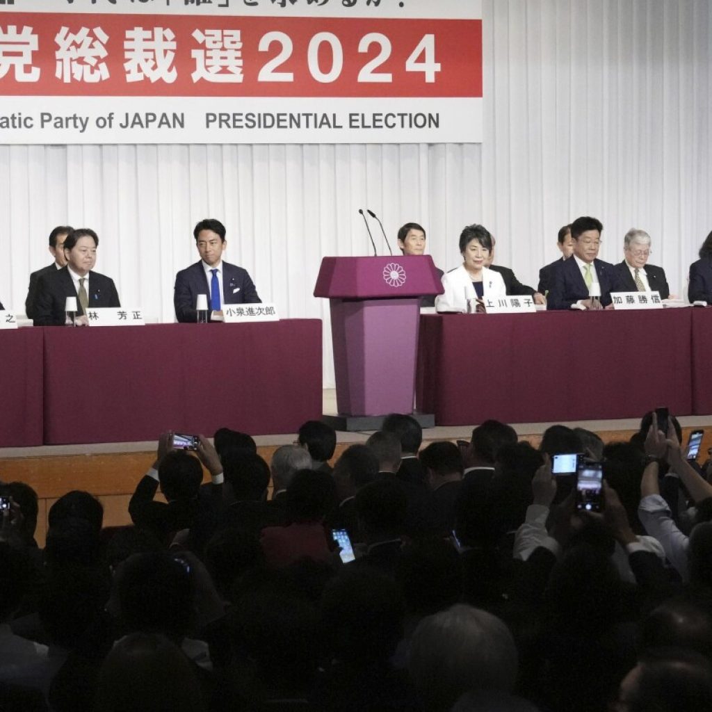 A record 9 lawmakers are vying to become Japan’s leader, with pledges of change and stronger defense