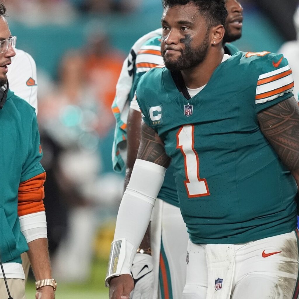 Tua Tagovailoa sustains concussion after hitting head on turf in Dolphins’ loss to Bills