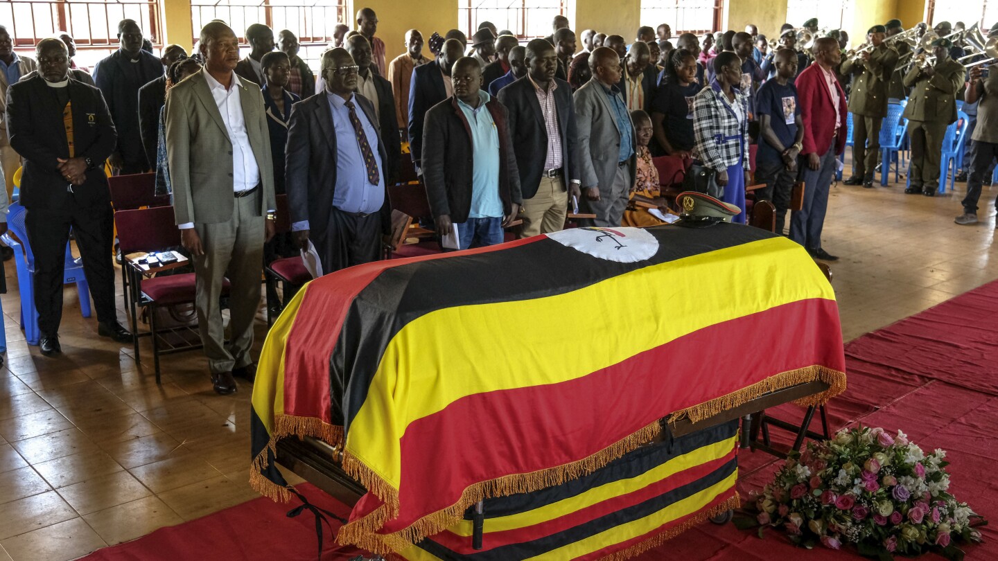 Mourners pay respects to Ugandan athlete who died after her partner set her on fire