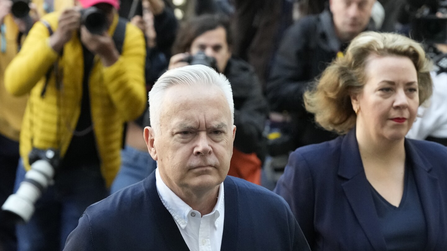 Former BBC presenter Huw Edwards arrives for sentencing hearing on indecent image charges