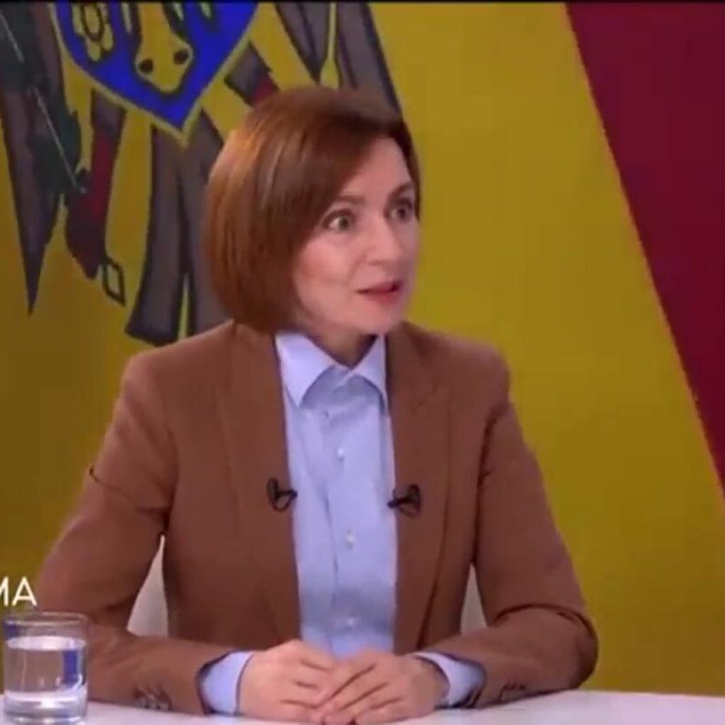 Earthquake takes Moldova President Maia Sandu by surprise during television interview | AP News