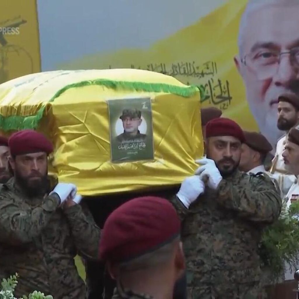 Thousands mourn at funeral for Hezbollah commanders killed in Israeli airstrike on Beirut suburb | AP News